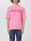 Dsquared2 Logo-print Cotton T-shirt In Pink