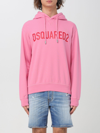 Dsquared2 Logo Cool Fit Cotton Hoodie In Pink