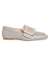 ROGER VIVIER WOMEN'S SOFT LEATHER BUCKLE LOAFERS