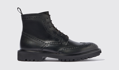Scarosso Thomas Lace-up Boots In Black - Calf