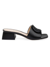 Dee Ocleppo Dizzy 40mm Logo-plaque Sandals In Black Leather