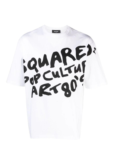 Dsquared2 White Pop Culture Art Cotton T-shirt