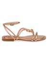 Dee Ocleppo Barbados Leather Sandals In Copper Metallic