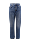 Gucci Cotton Jeans With Back Logo Patch In Blue