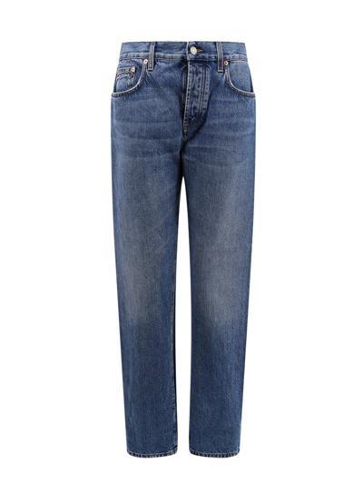 Gucci Horsebit Detailed Washed Denim Jeans In Blue