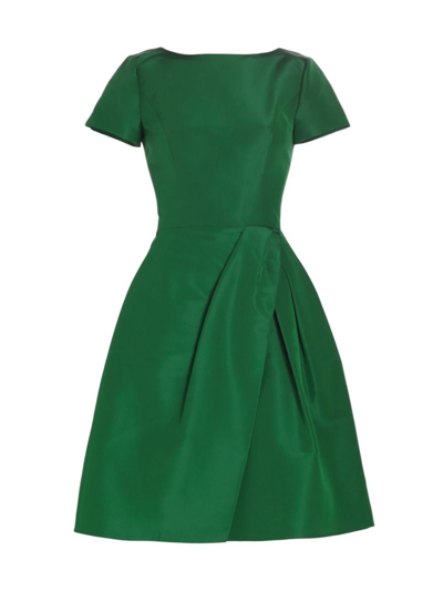 Carolina Herrera Women's Chalet Bateau Neck Silk Faille Dress In Racing Green