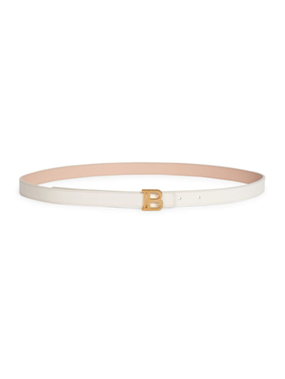 Balmain Women's 20mm Reversible B-buckle Belt In Cream