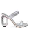Dee Ocleppo Jamaica 90mm Leather Sandals In Silver