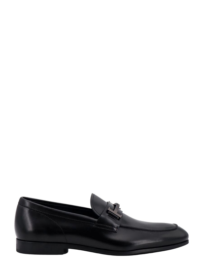Tod's Leather Loafer With Iconic Horsebit In Black