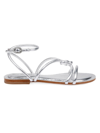Dee Ocleppo Barbados Leather Sandals In Silver