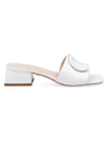 Dee Ocleppo Dizzy 35mm Leather Mules In White Leather