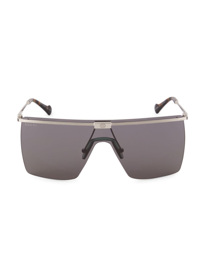 Gucci Grey Shield Unisex Sunglasses Gg1096s 001 99 In Grey / Silver