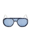 Fendi Men's Logo Pilot Mask Sunglasses In Blue
