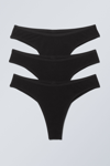 Weekday 3-pack Inez Brazilian Cotton Briefs In Black