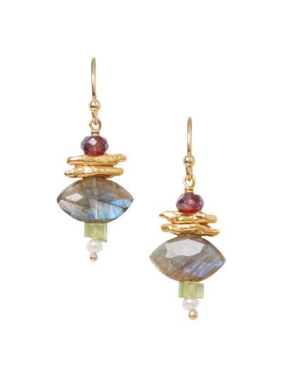 Chan Luu Women's 18k-gold-plated & Multi-gemstone Drop Earrings In Multi Mix