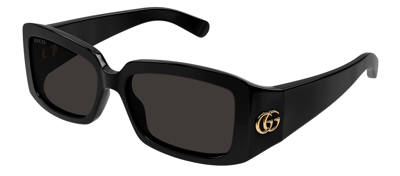 Gucci Gg1403s 001 Rectangle Sunglasses In Grey