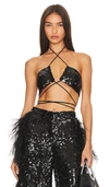 Lapointe Sequin Bra Top In Black