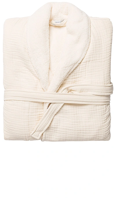 House No. 23 Alaia Sherpa Robe In Coconut