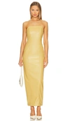 CAMILA COELHO BRUNA FAUX LEATHER MAXI DRESS