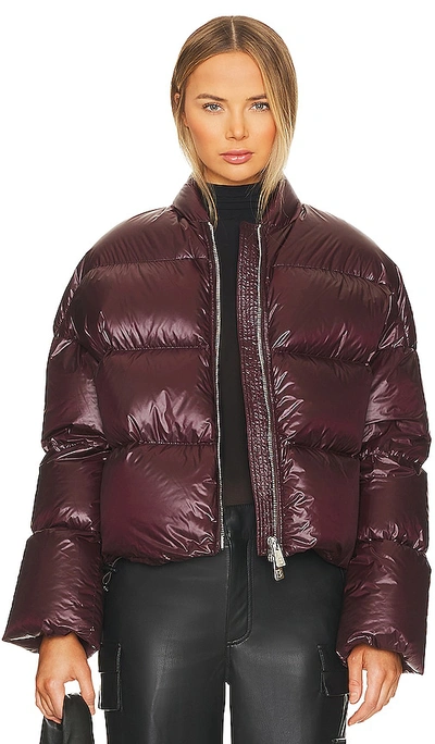 Bacon Storm High-shine Puffer Jacket In New Brown