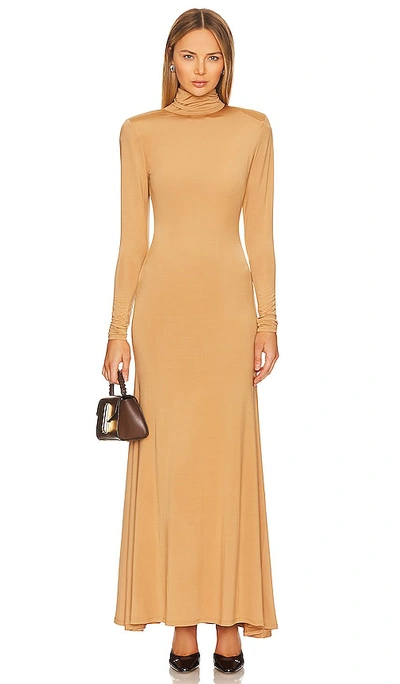 L'academie Kyma Maxi Dress In Taupe