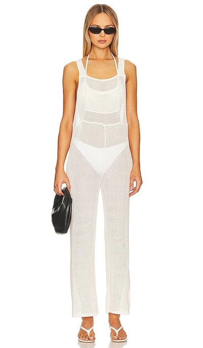 Weworewhat Crochet Dungaree In Off White