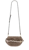 Ganni Small Bou Faux-fur Tote Bag In Oyster Gray