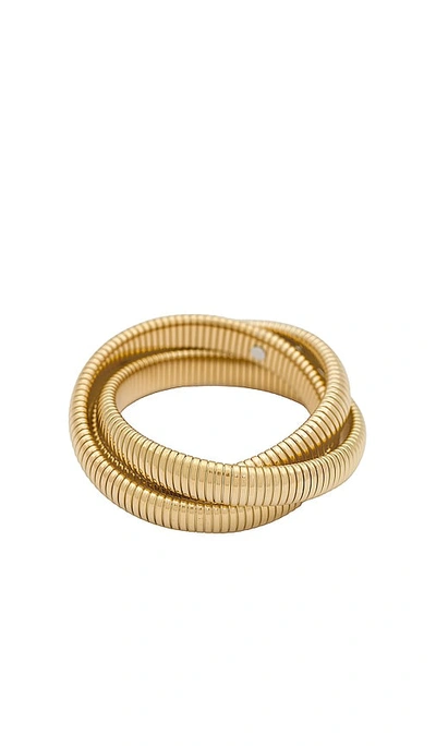 By Adina Eden Chunky Triple Intertwined Snake Bracelet In Gold