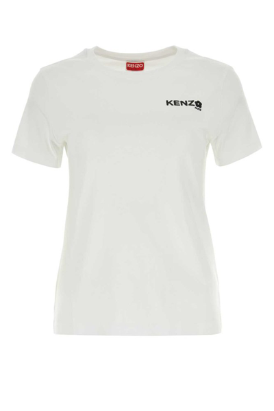 Kenzo Logo Printed Crewneck T In White