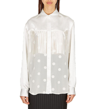 Martine Rose Fringe Detailed Shirt In White