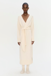Jonathan Simkhai Skyla Loungewear Knit Wrap Dress In Biscuit In Ivory