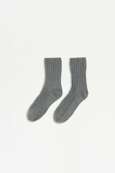 Jonathan Simkhai Ribbed Socks In Heather Grey