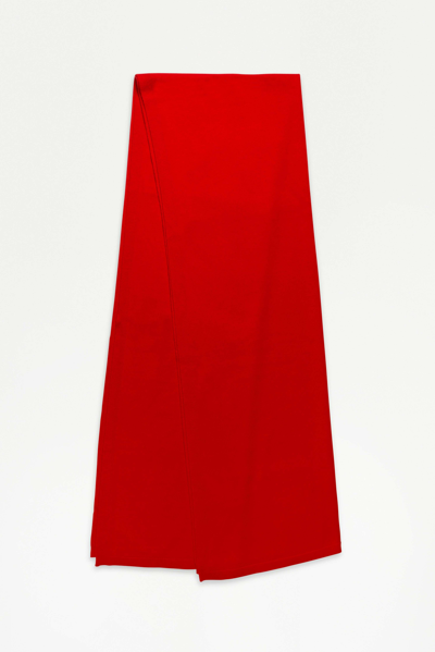 Jonathan Simkhai Wide Scarf In Vernis Red
