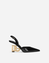 Dolce & Gabbana Lollo Patent Leather Slingback Pumps In Black