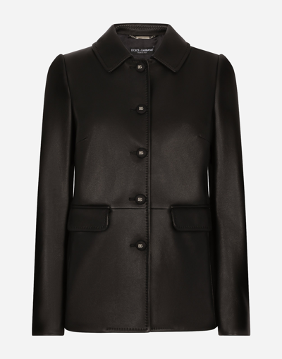 Dolce & Gabbana Lambskin Jacket In Black