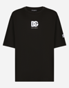 DOLCE & GABBANA SHORT-SLEEVED T-SHIRT WITH DG LOGO PATCH
