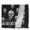 Alexander Mcqueen Classic Skull Wool Scarf In Black