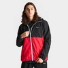 Supply And Demand Sonneti Men's Saul Full-zip Windbreaker Jacket In Black/high Risk Red