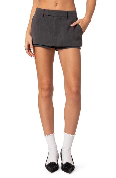 Edikted Sloan Mini Skort In Dark-gray