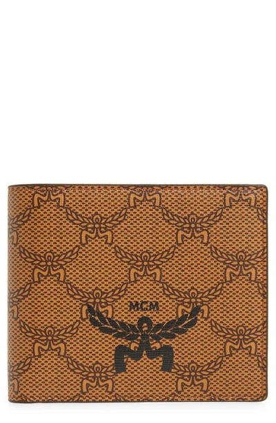 Mcm Himmel Mini Lauretos Card Case In Oatmeal/gold