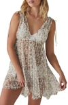 FREE PEOPLE GIMME BUTTERFLIES FLORAL MESH CHEMISE