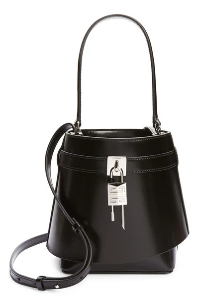 Givenchy Shark Lock Bucket Bag In Leather In Black