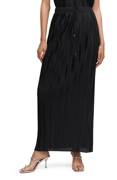 Mango Pleated Skirt In Black