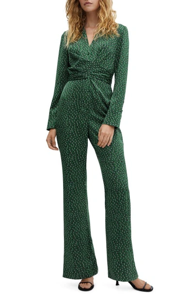 Mango Wrap V-neckline Jumpsuit Green