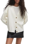 Mango Button Knit Cardigan Ecru