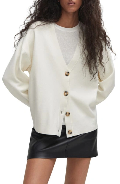 Mango Button Knit Cardigan Ecru