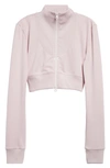 Courrèges Crop Track Jacket In Powder Pink