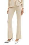 Mango Knit Flare Pants In Off White