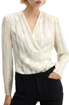 Mango Wrap Floral Blouse Ecru In Ecru
