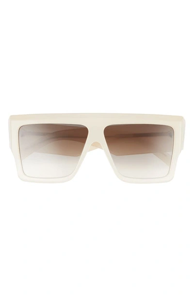 Celine 51mm Rectangular Sunglasses In Shiny Milky Cream